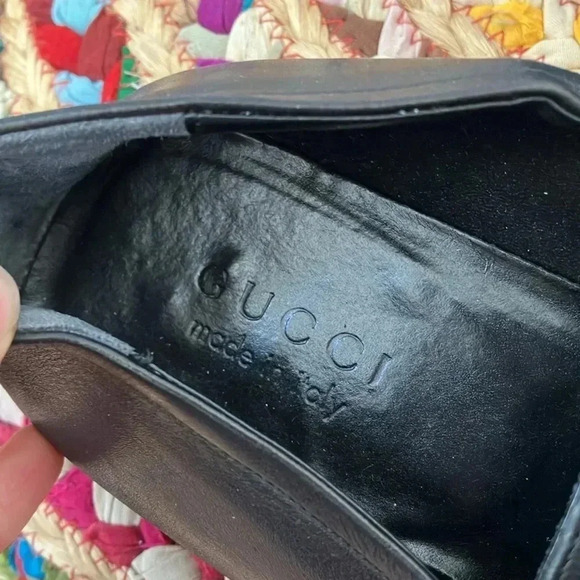Gucci black silver horsebit  loafers - Picture 3 of 8